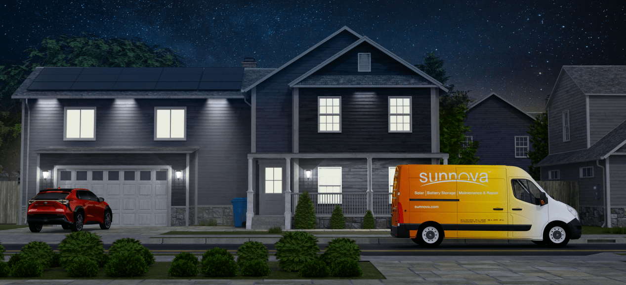 a house with a truck parked in front of it