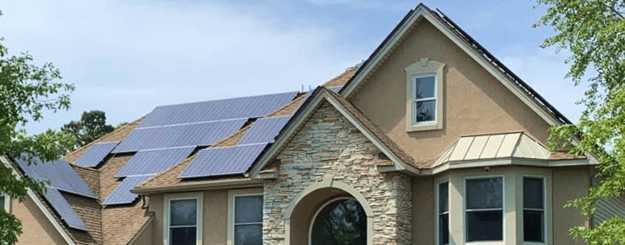 A house featured with rooftop solar panels