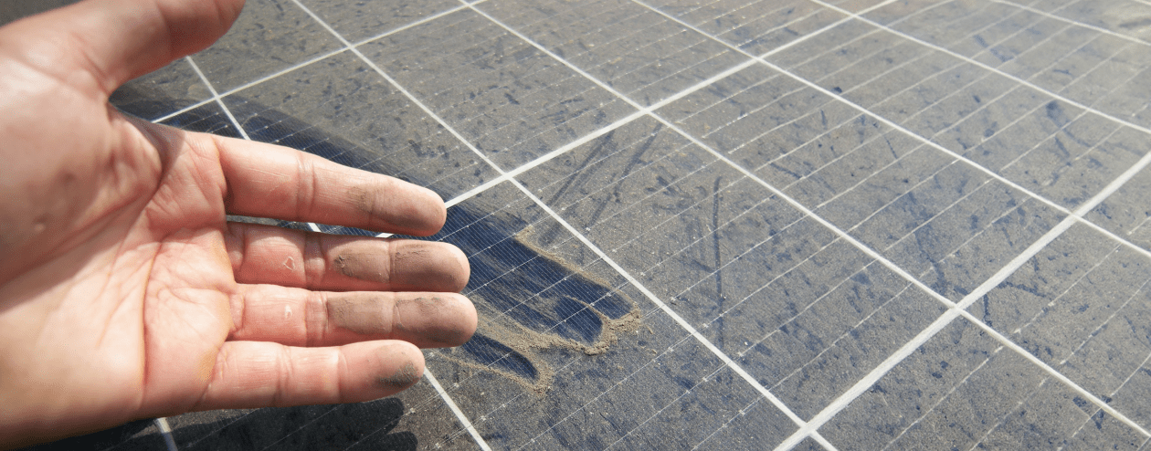 Example of a dirty solar panel