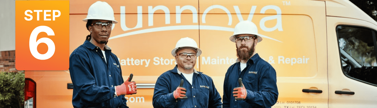 Sunnova technitians ready to repair or maintain solar panels